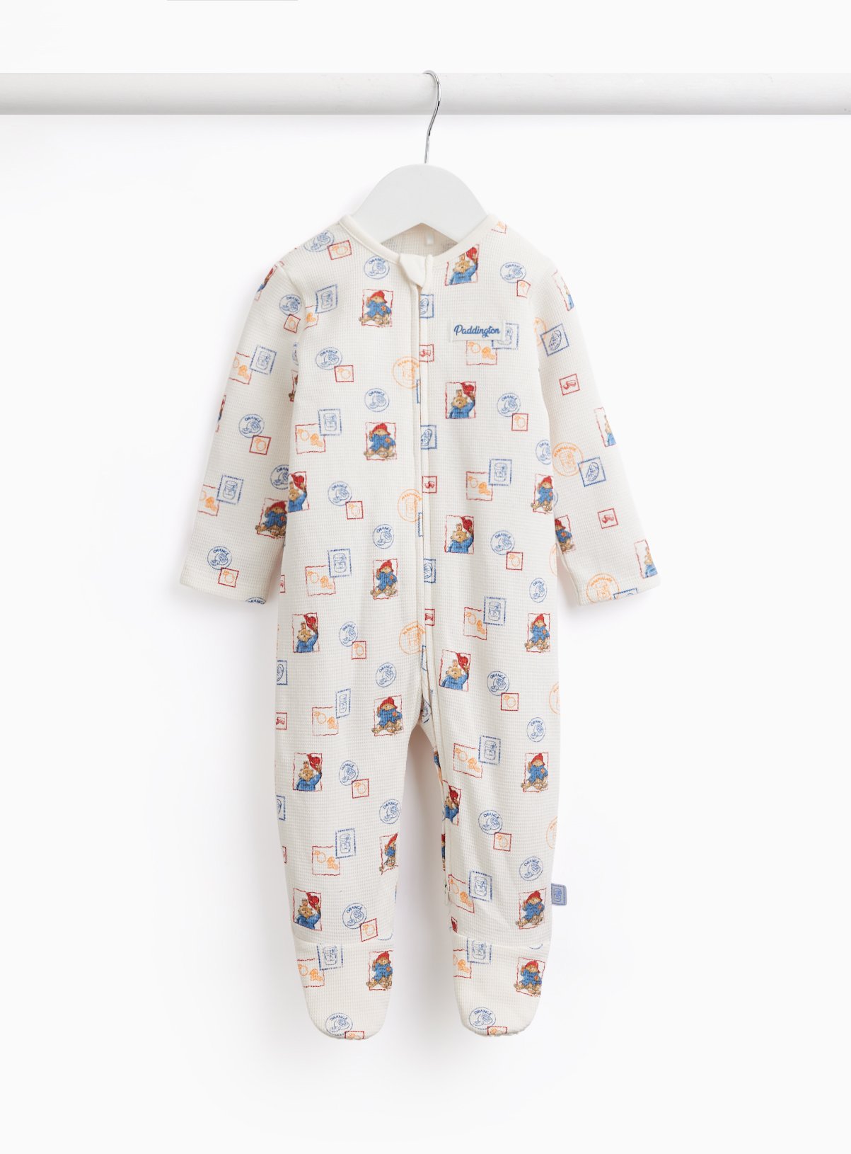 White Paddington Print Sleepsuit
