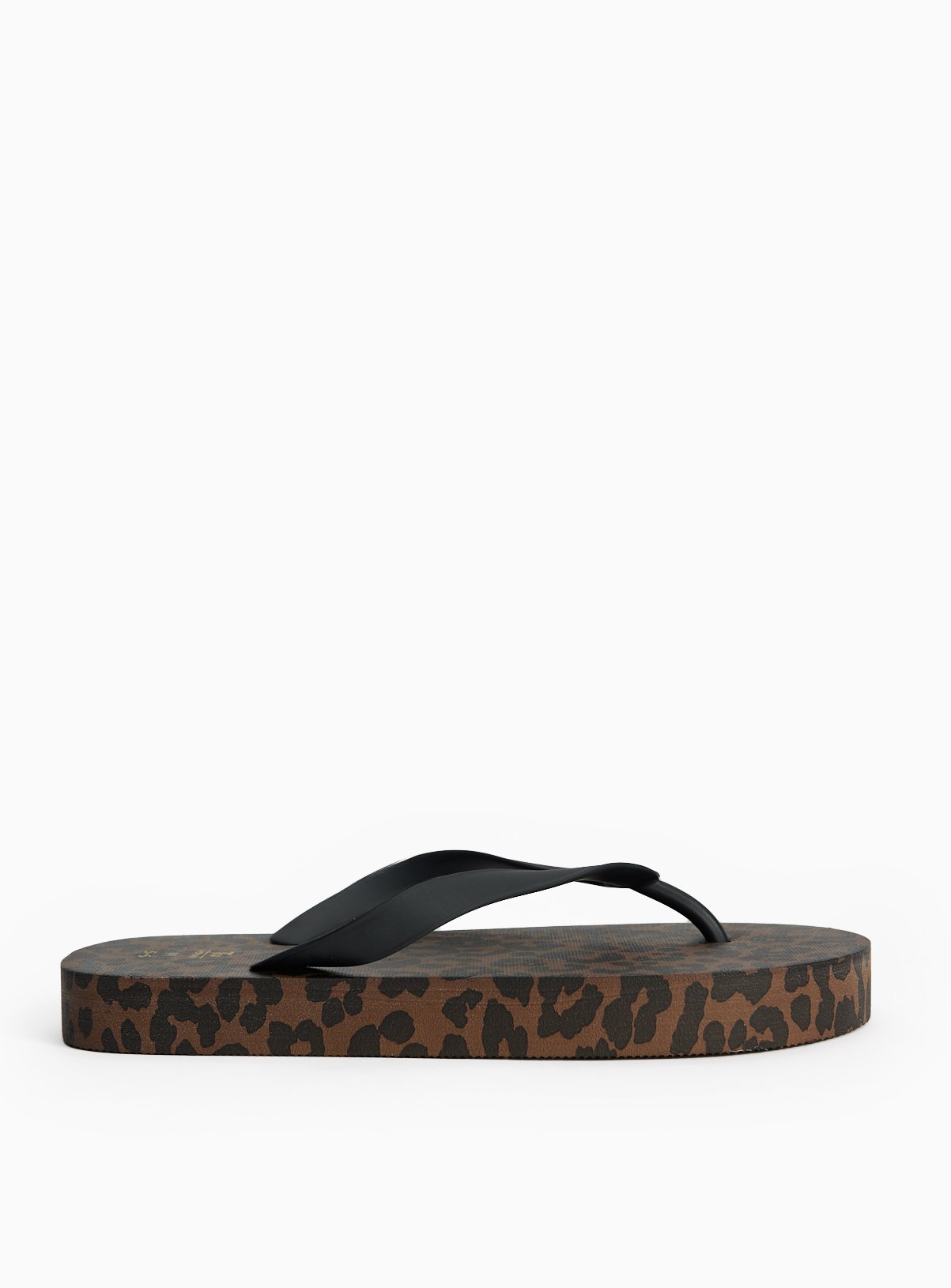 Brown Leopard Print Flip Flops 