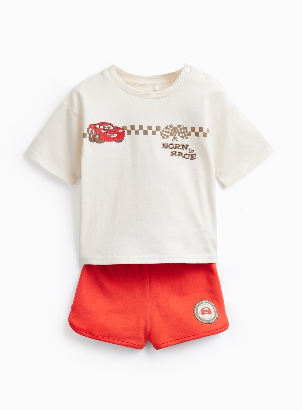 White Cars Lightning McQueen Print T-Shirt & Shorts Set 6-9 months