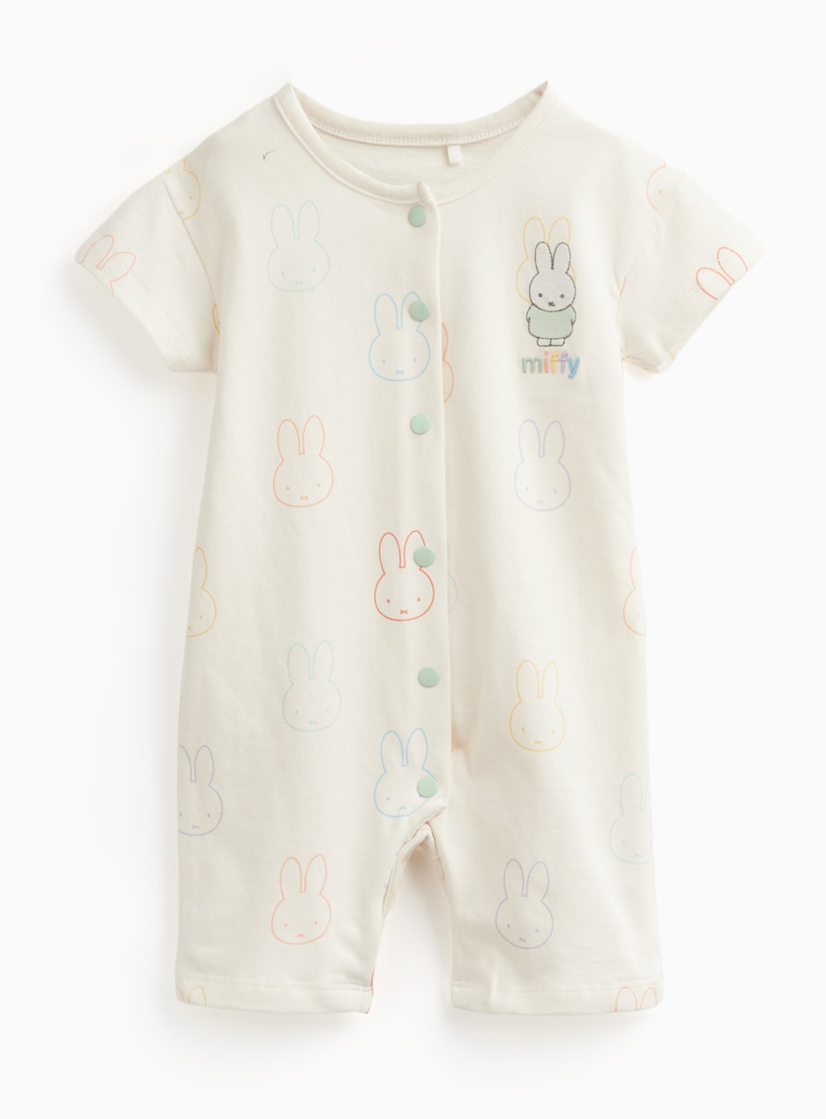 Cream Miffy Print Short Sleeve Romper 3-6 months
