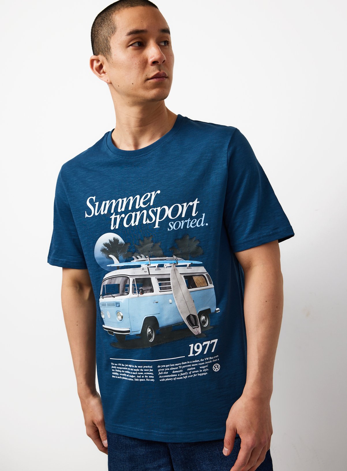 Navy Volkswagen Camper Graphic T-Shirt 