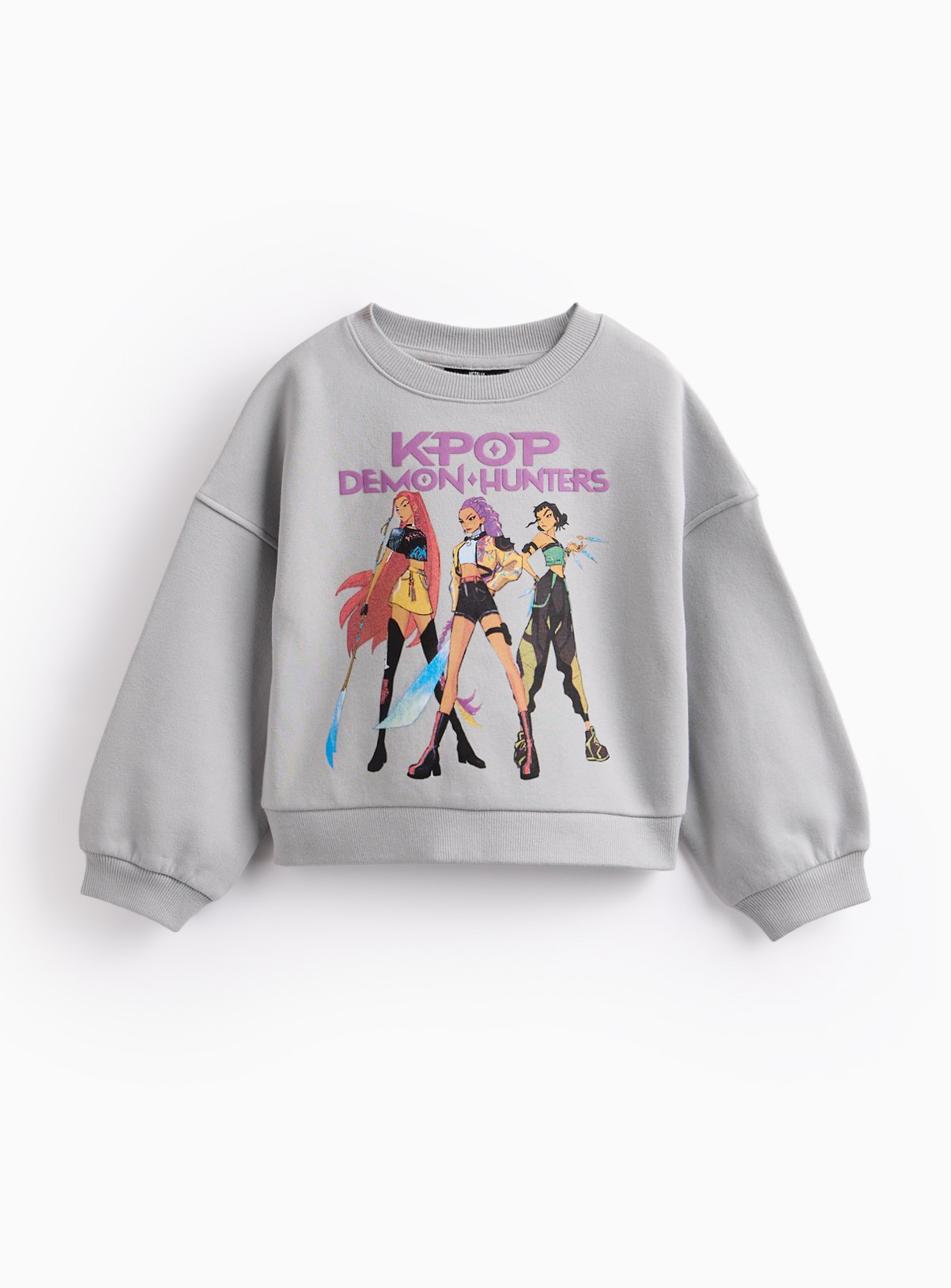 Grey KPop Demon Hunters Graphic Sweatshirt 11 years