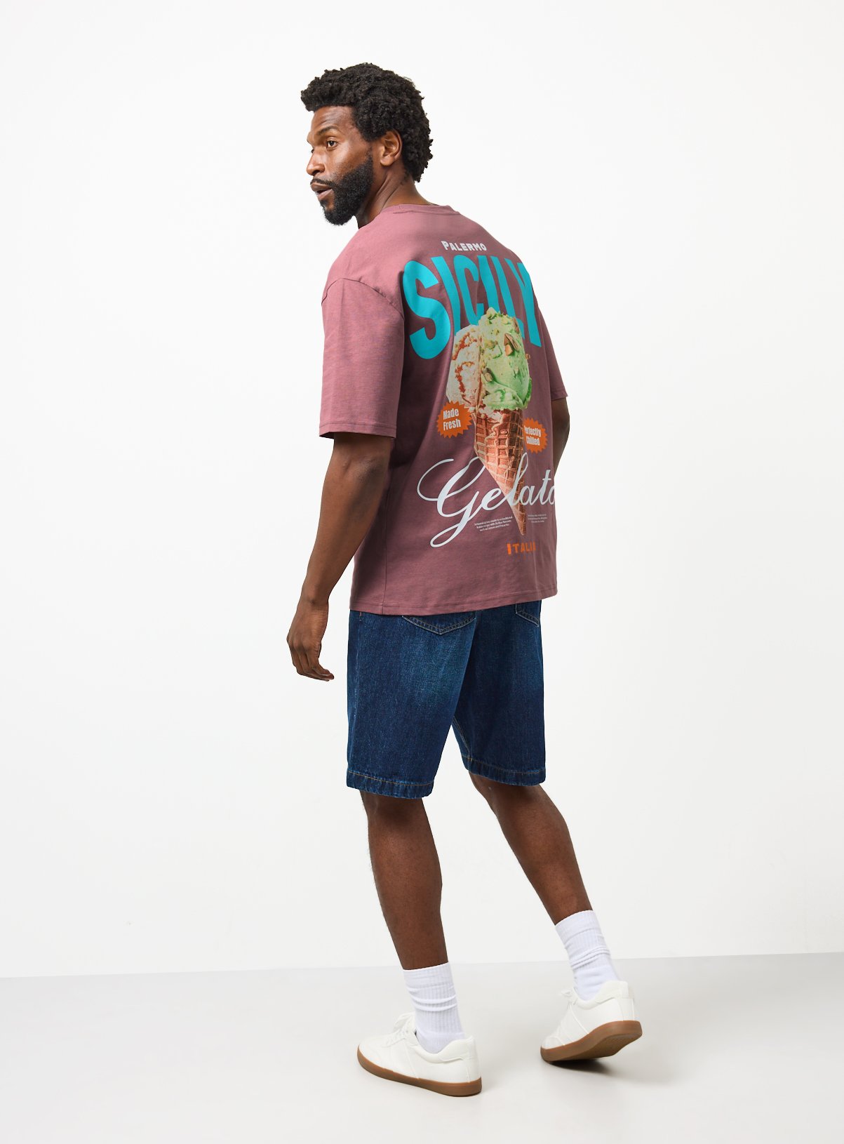 Sicily Ice Cream Graphic Print T-Shirt M