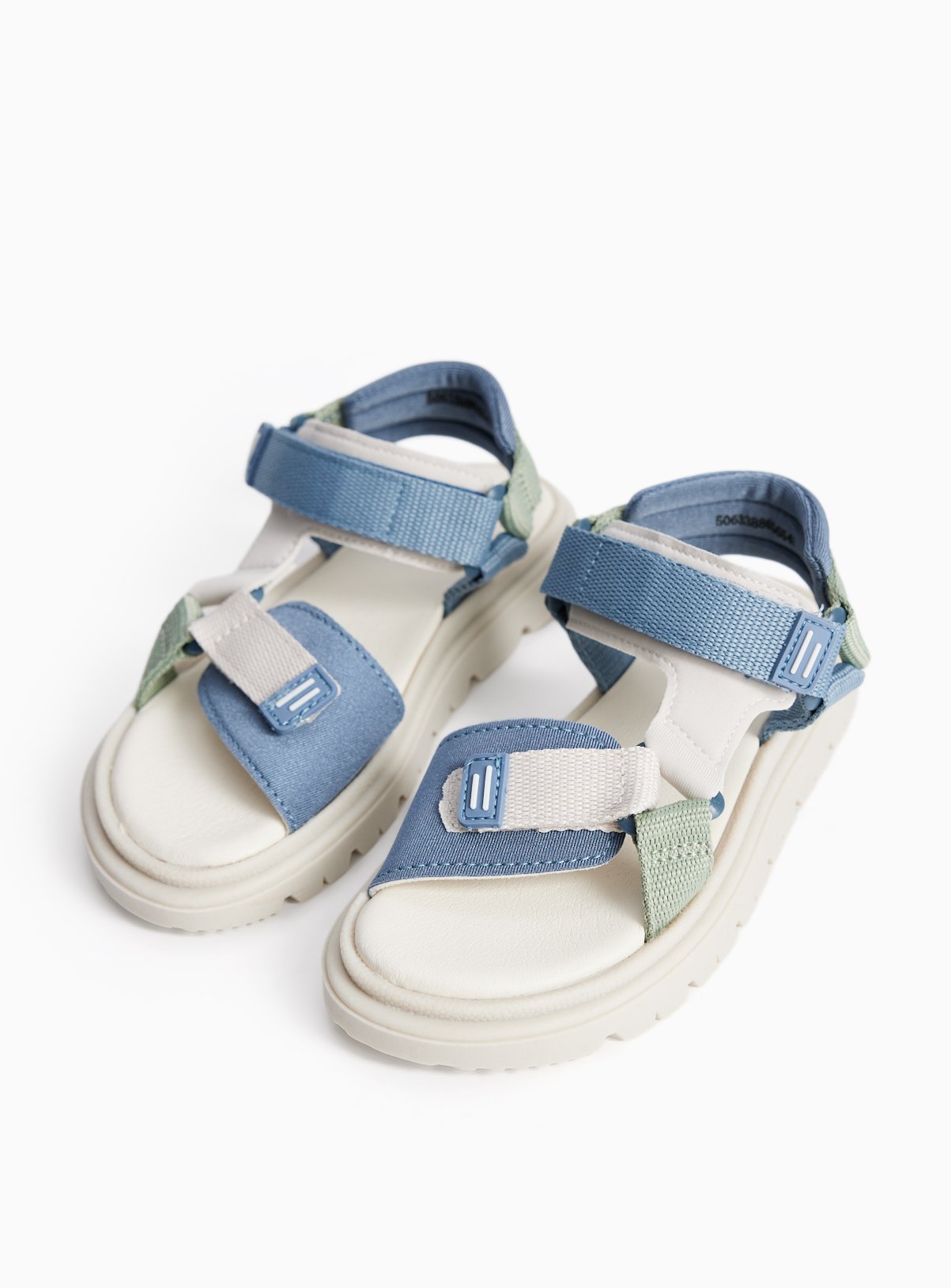 Green & Blue Strappy Sports Style Sandals 