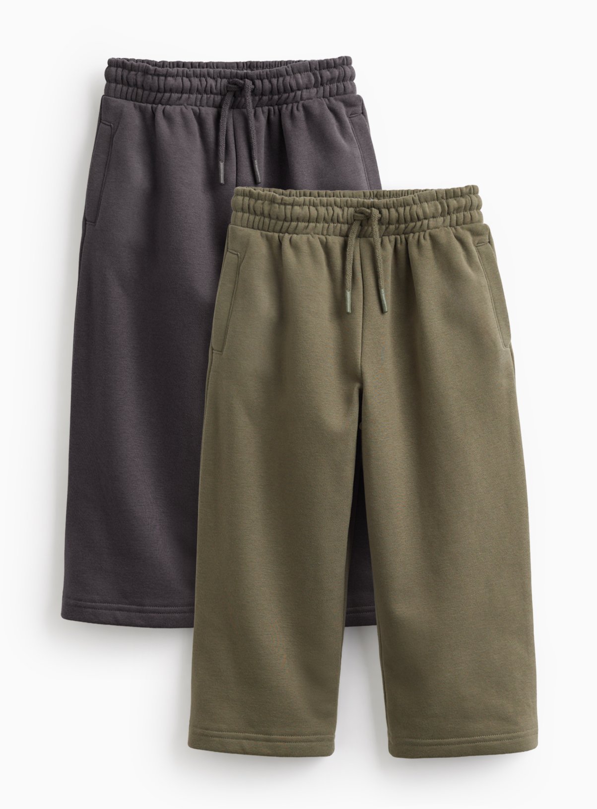 Black & Khaki Wide Leg Joggers 2 Pack 