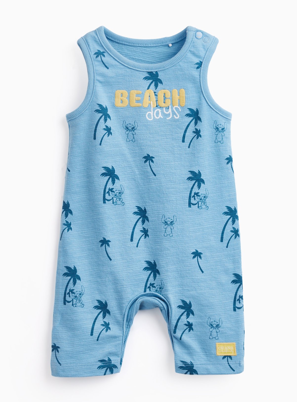 Blue Lilo & Stitch Print Sleeveless Romper