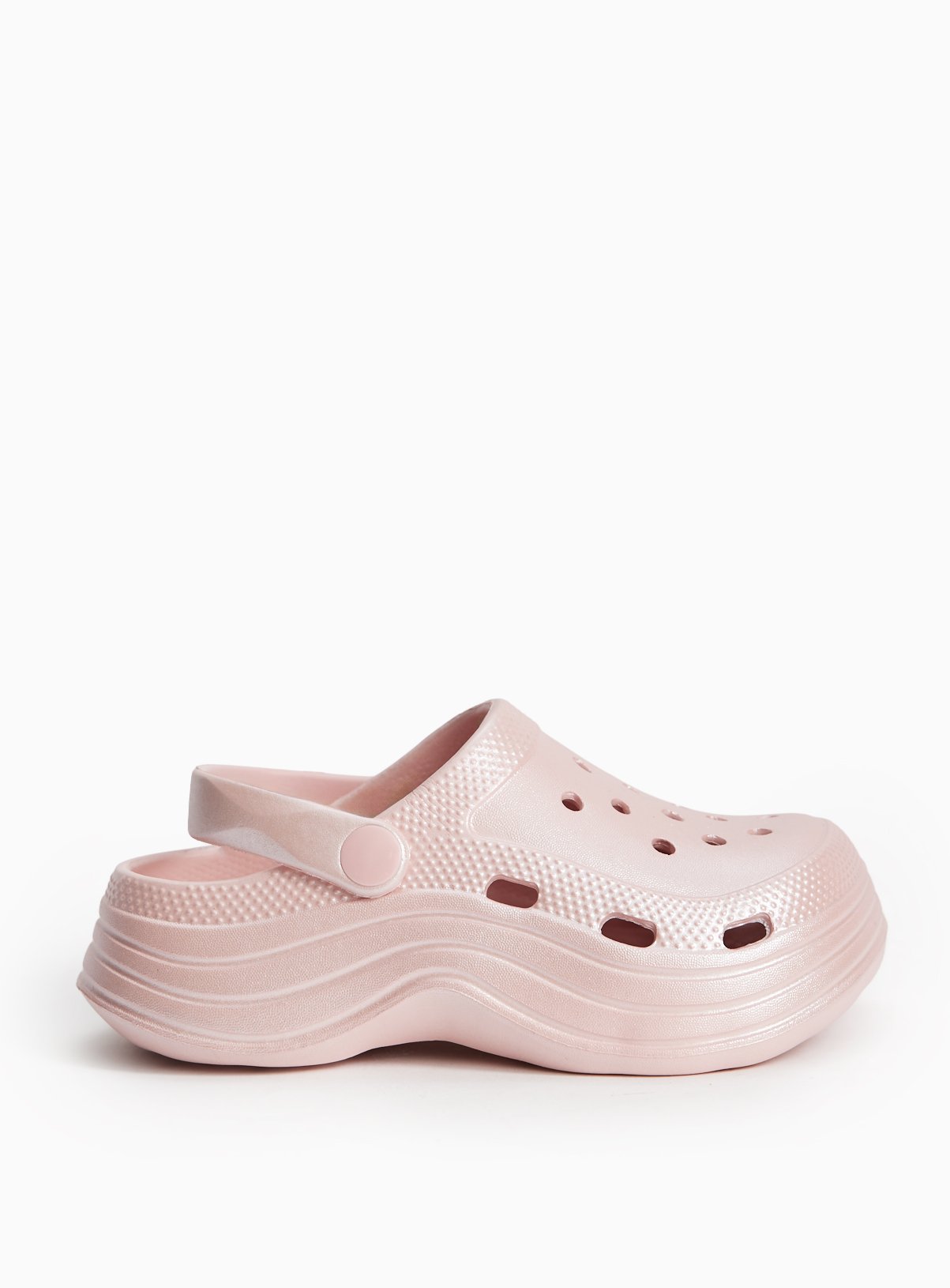 Pink Glitter Platform Clogs