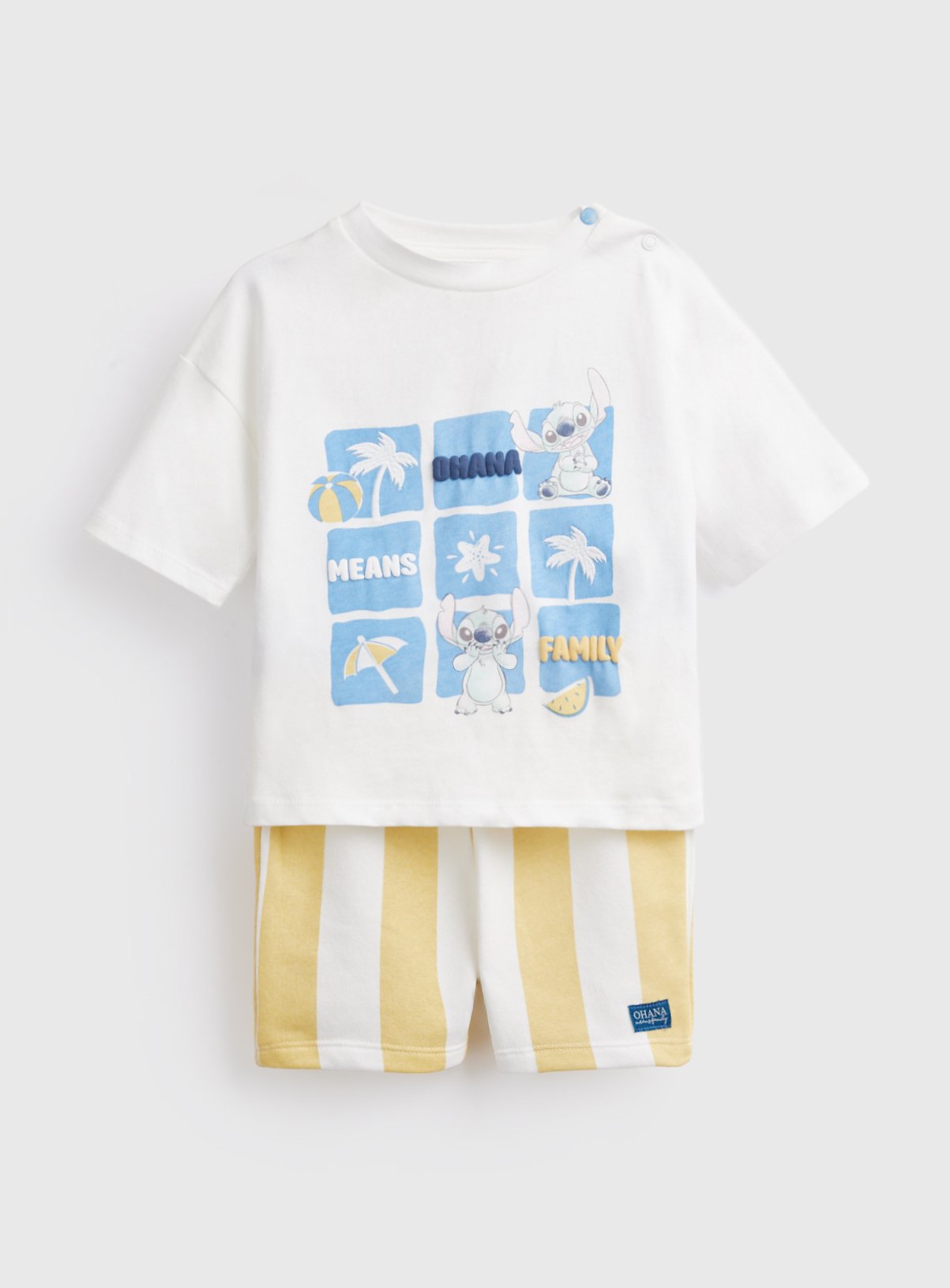 White Lilo & Stitch Graphic T-Shirt & Shorts Set 9-12 months