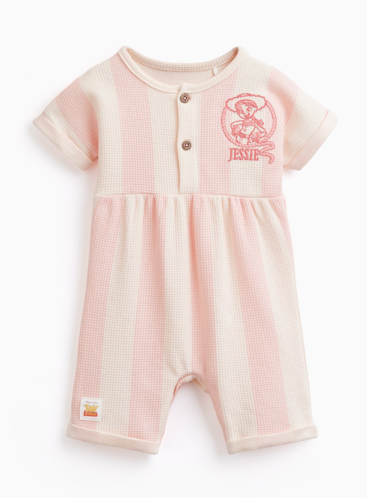 Pink Stripe Toy Story Print Short Sleeve Romper 3-6 months