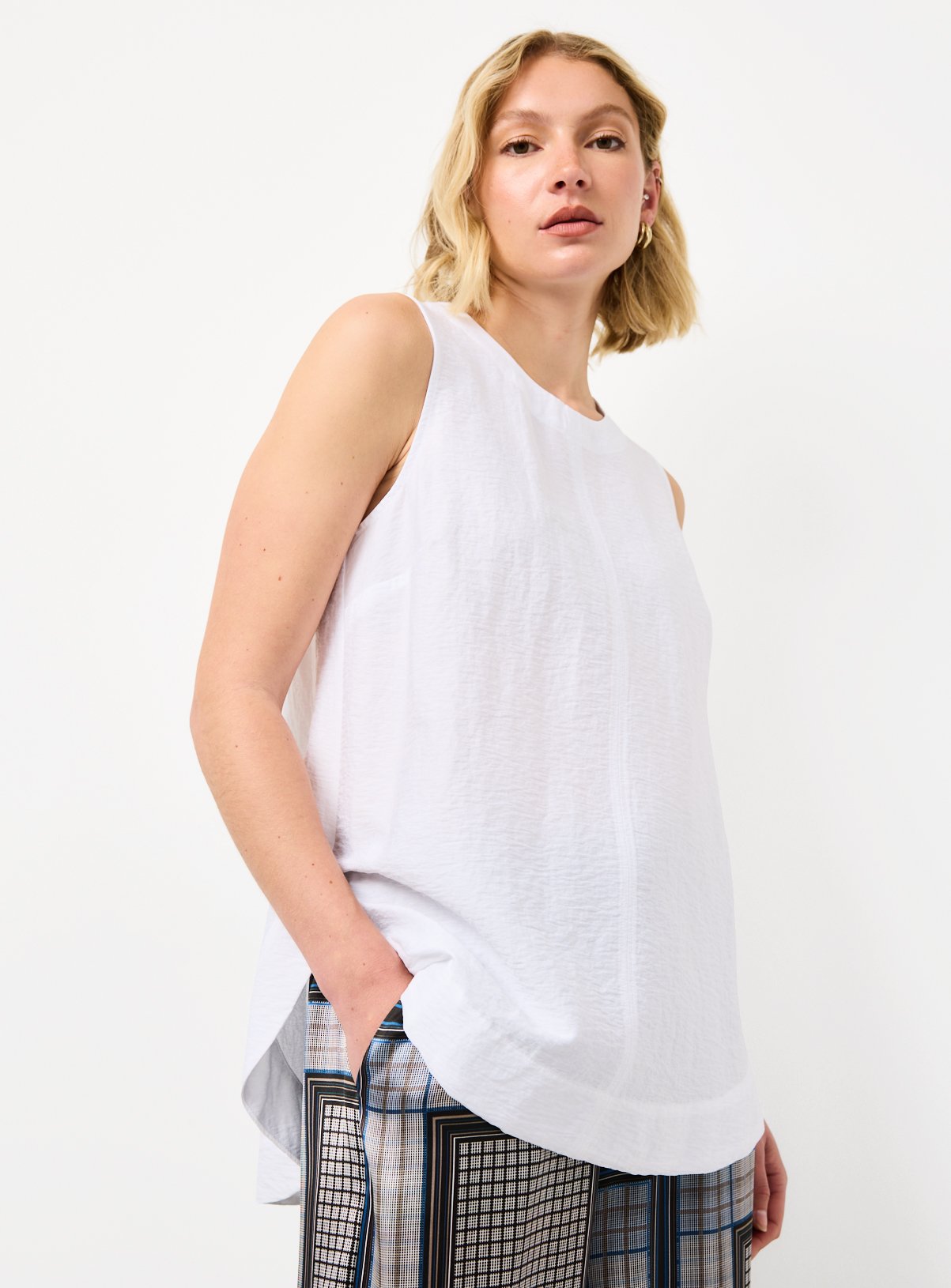 White Sleeveless Shell Top 14