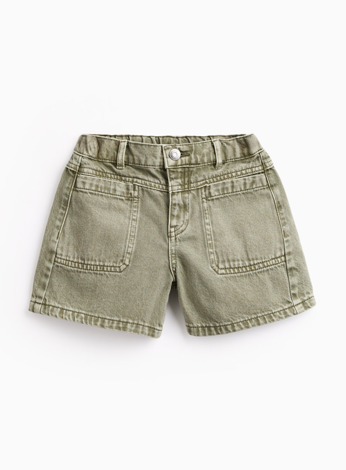 Khaki Denim Shorts
