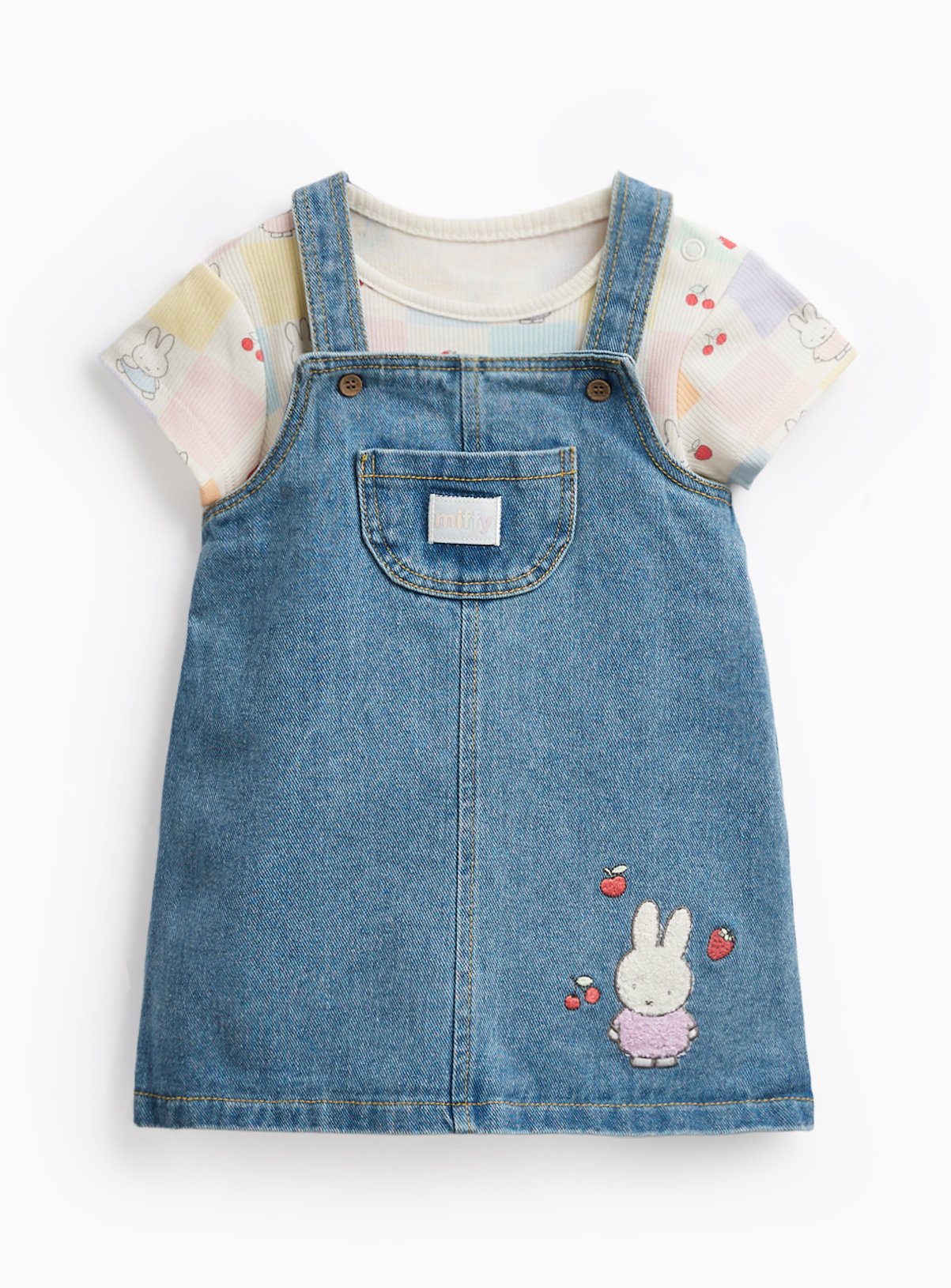 Blue Miffy Print Pinafore Dress & Bodysuit Set 9-12 months