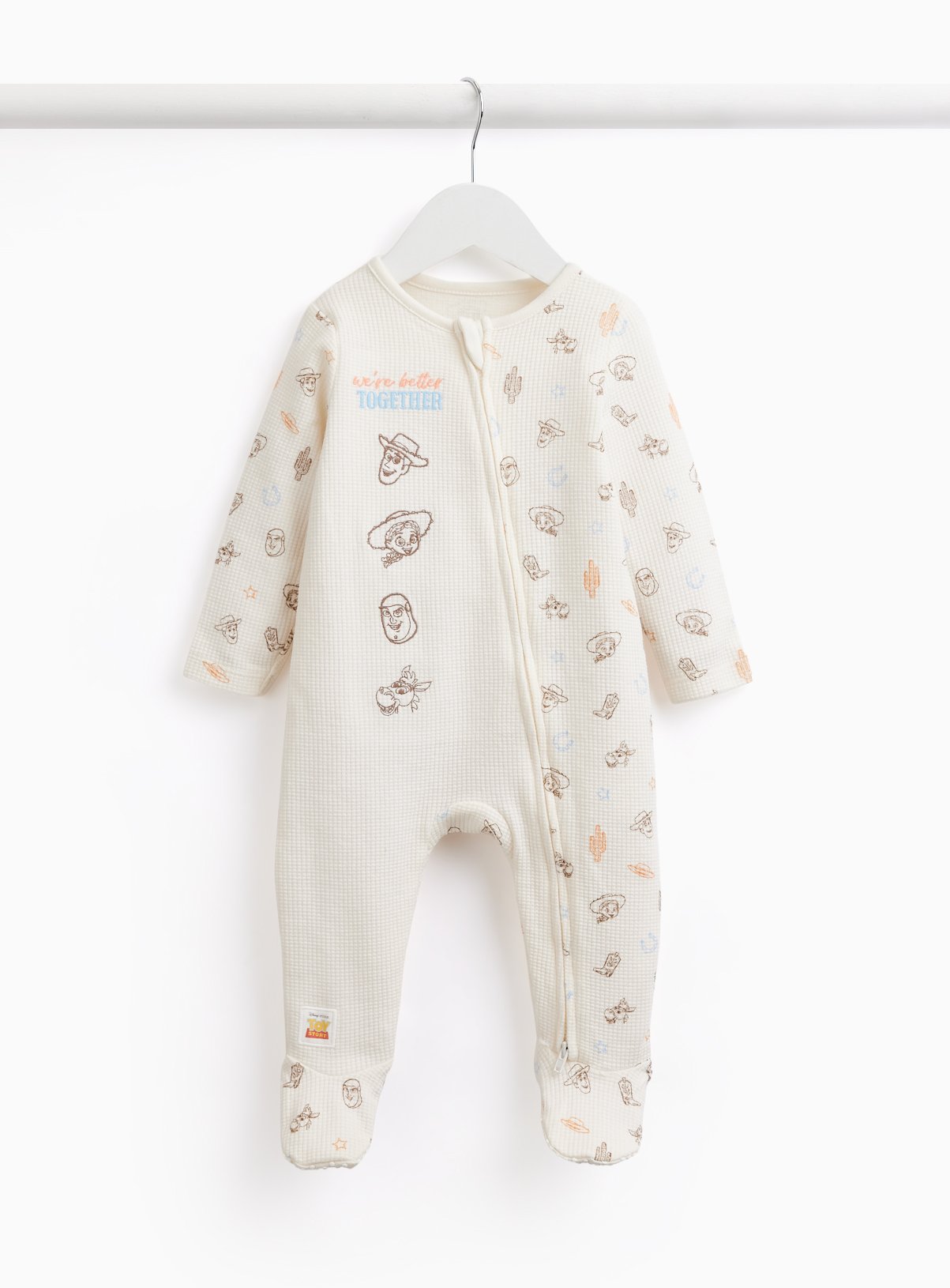 Beige Toy Story Print Sleepsuit Up to 3 mths