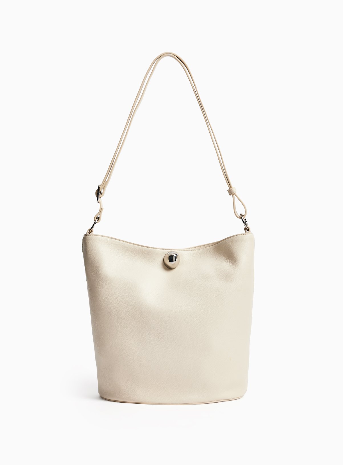 Stone Hardware Detail Bucket Shoulder Bag One Size
