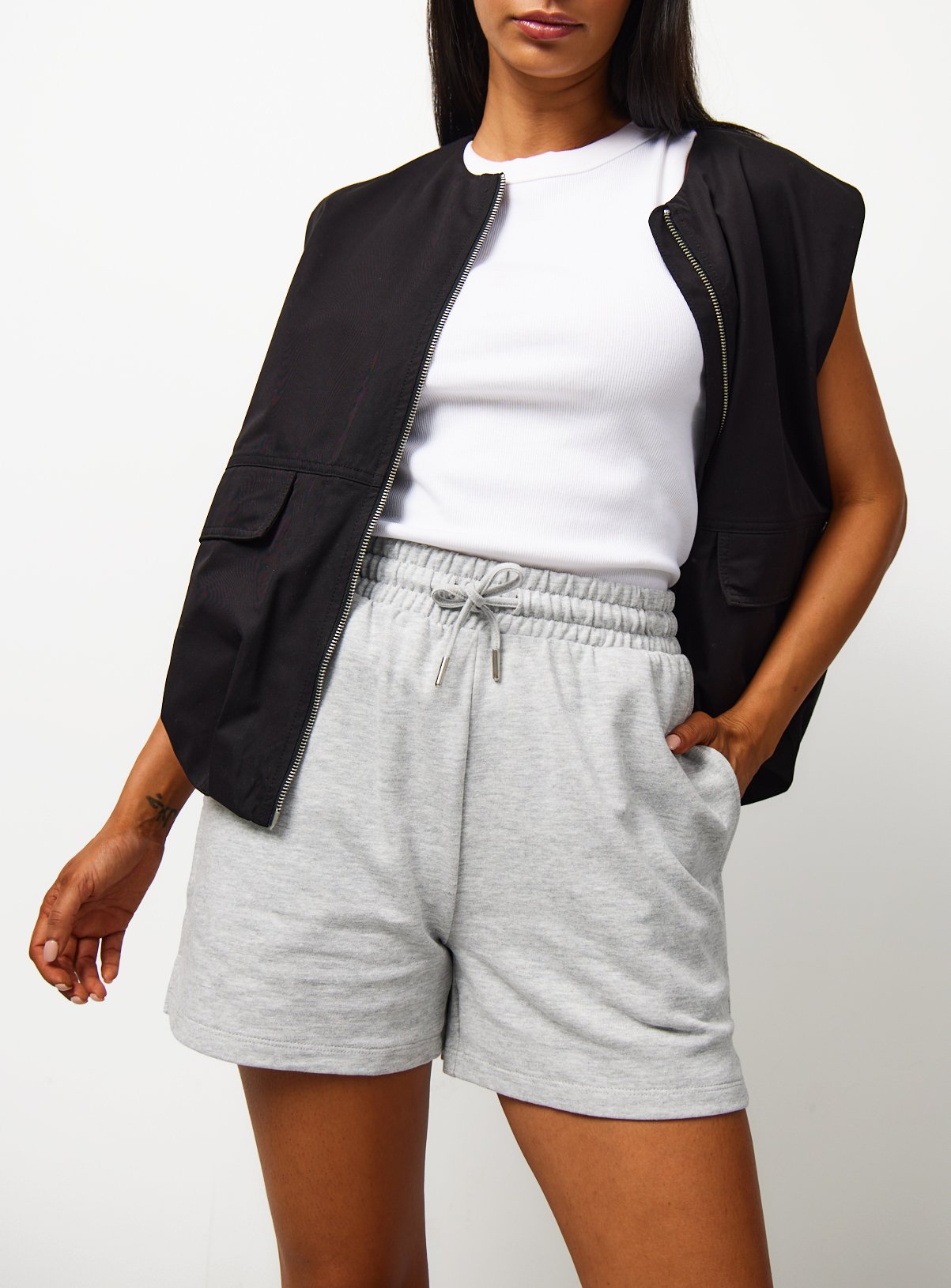 Grey Jersey Shorts S