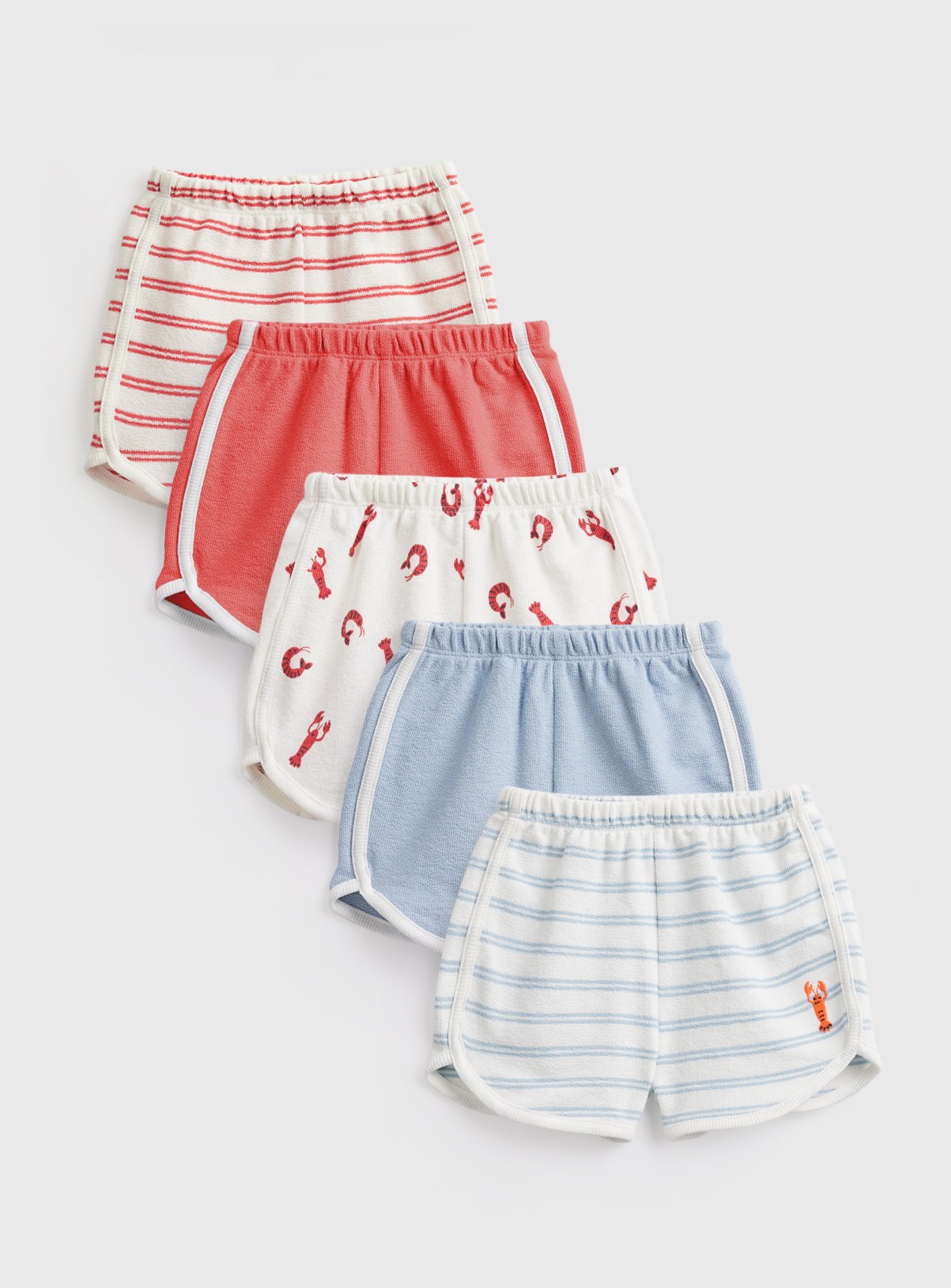 Lobster Print Retro Style Shorts 5 Pack 