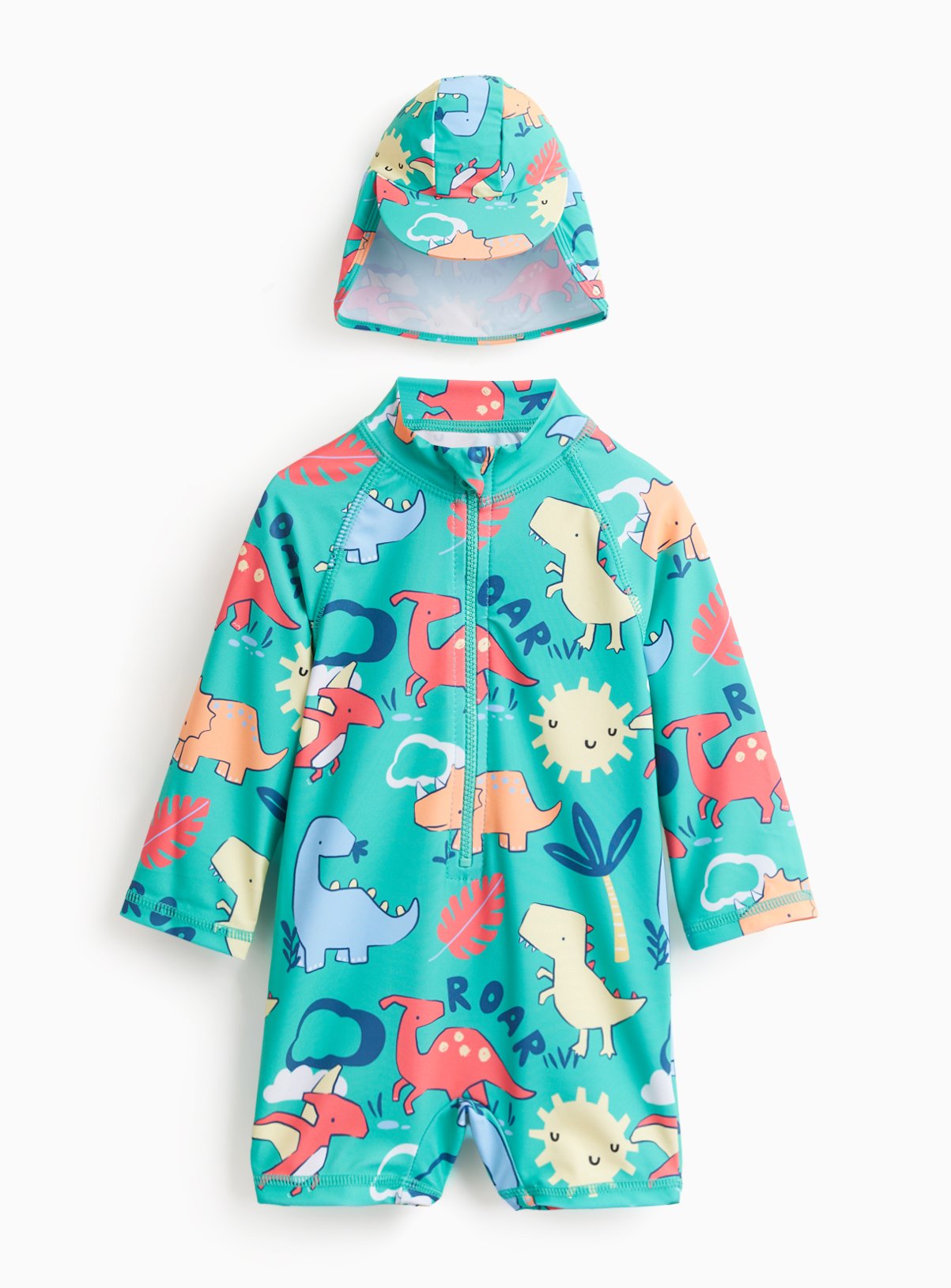 Dinosaur Print Swim Set with Keppi Hat Up to 3 mths