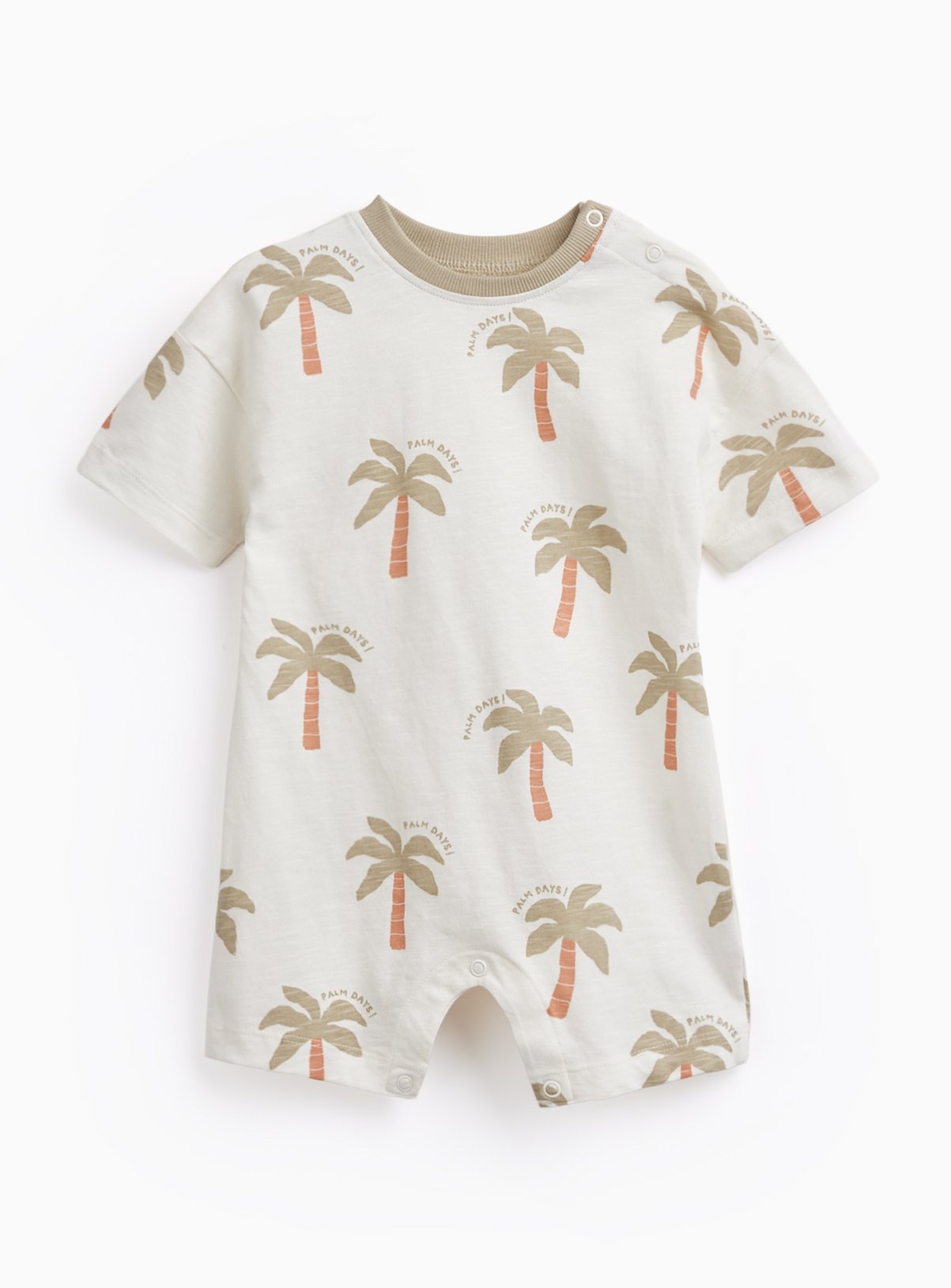 Cream Palm Tree Print Romper 12-18 months