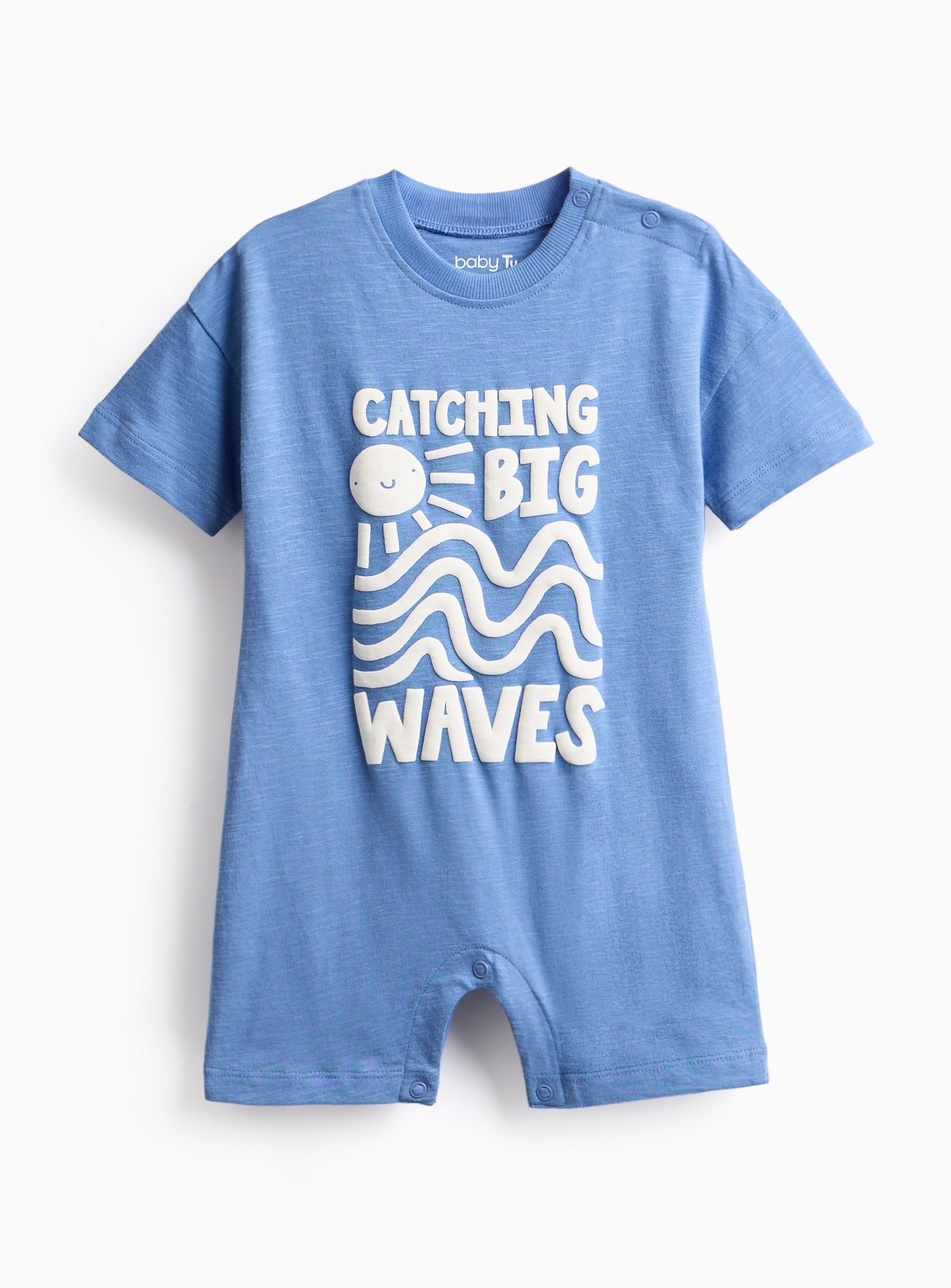 Blue Big Waves Graphic Romper 6-9 months