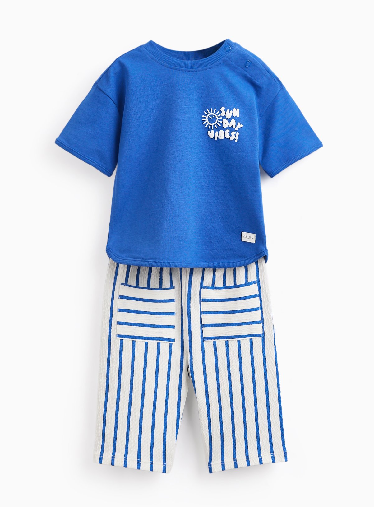 Blue Sunday Vibes Graphic T-Shirt & Trousers Set 6-9 months