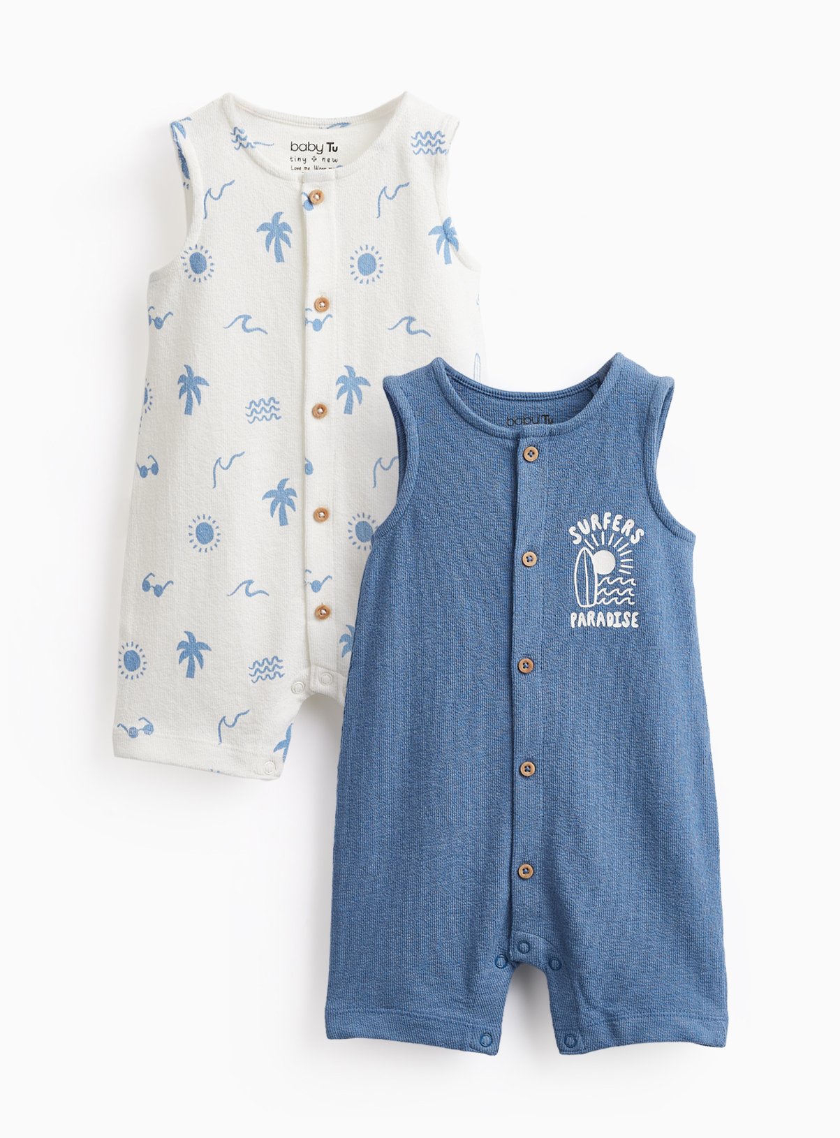 Ocean Wave Rompers 2 Pack 12-18 months