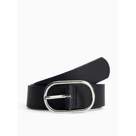 Black Oval Buckle PU Belt