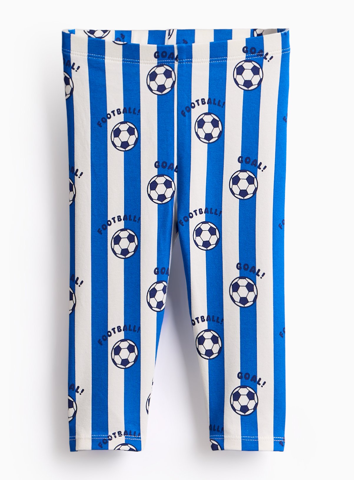 Blue Stripe Football Print Leggings 3-6 months