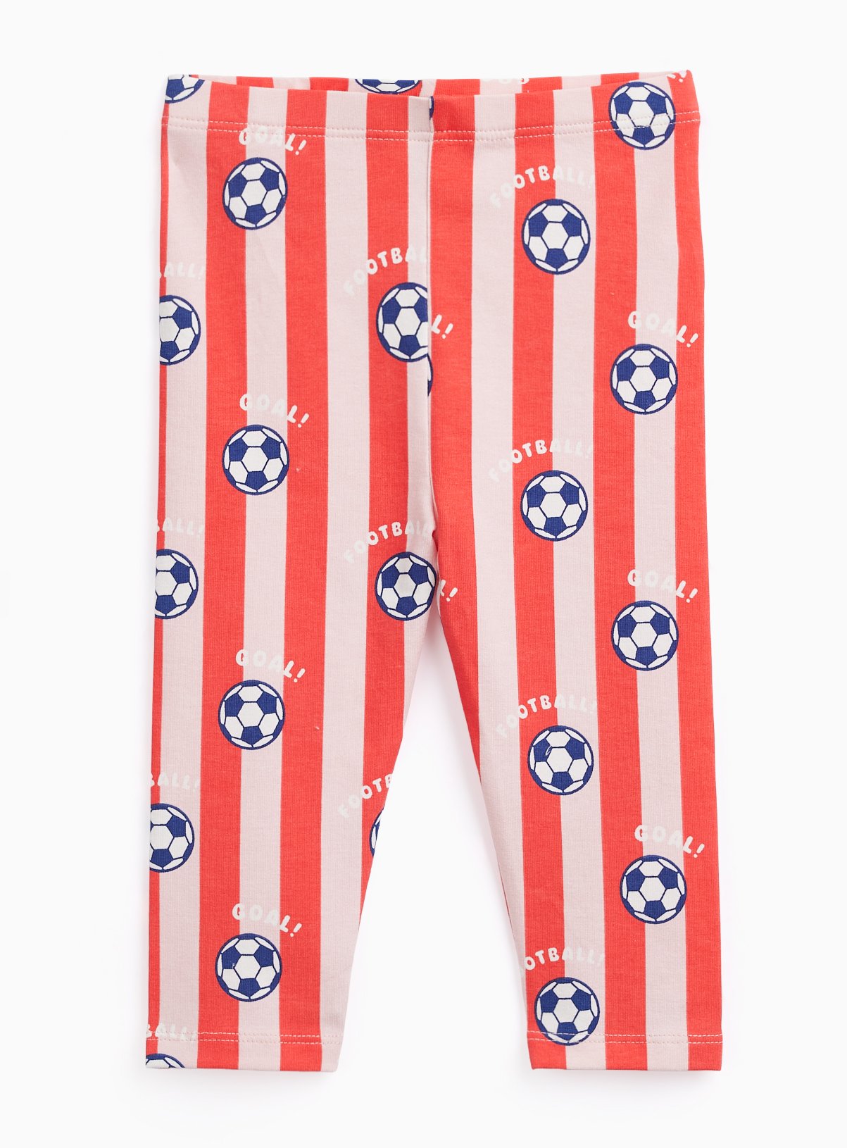 Pink Stripe World Cup Football Print Leggings 18-24 months