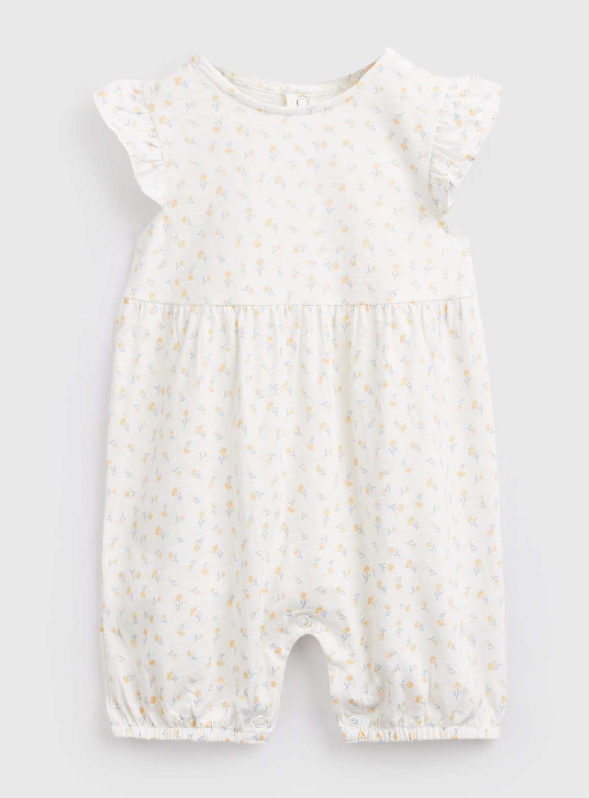 White Ditsy Print Frill Sleeve Romper 18-24 months
