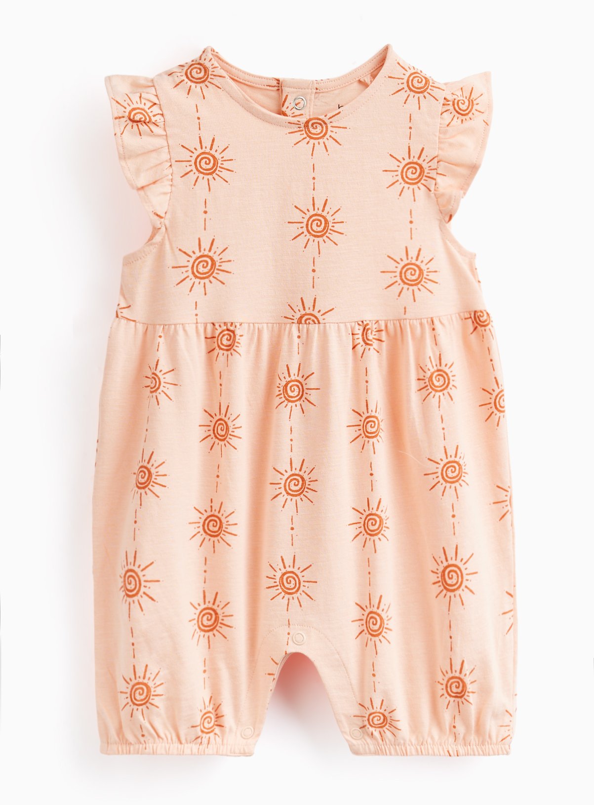 Pink Sunshine Print Frill Sleeve Romper 9-12 months