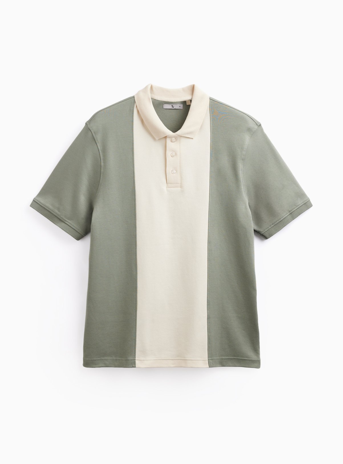 Green Vertical Panel Detail Polo Shirt XXXL