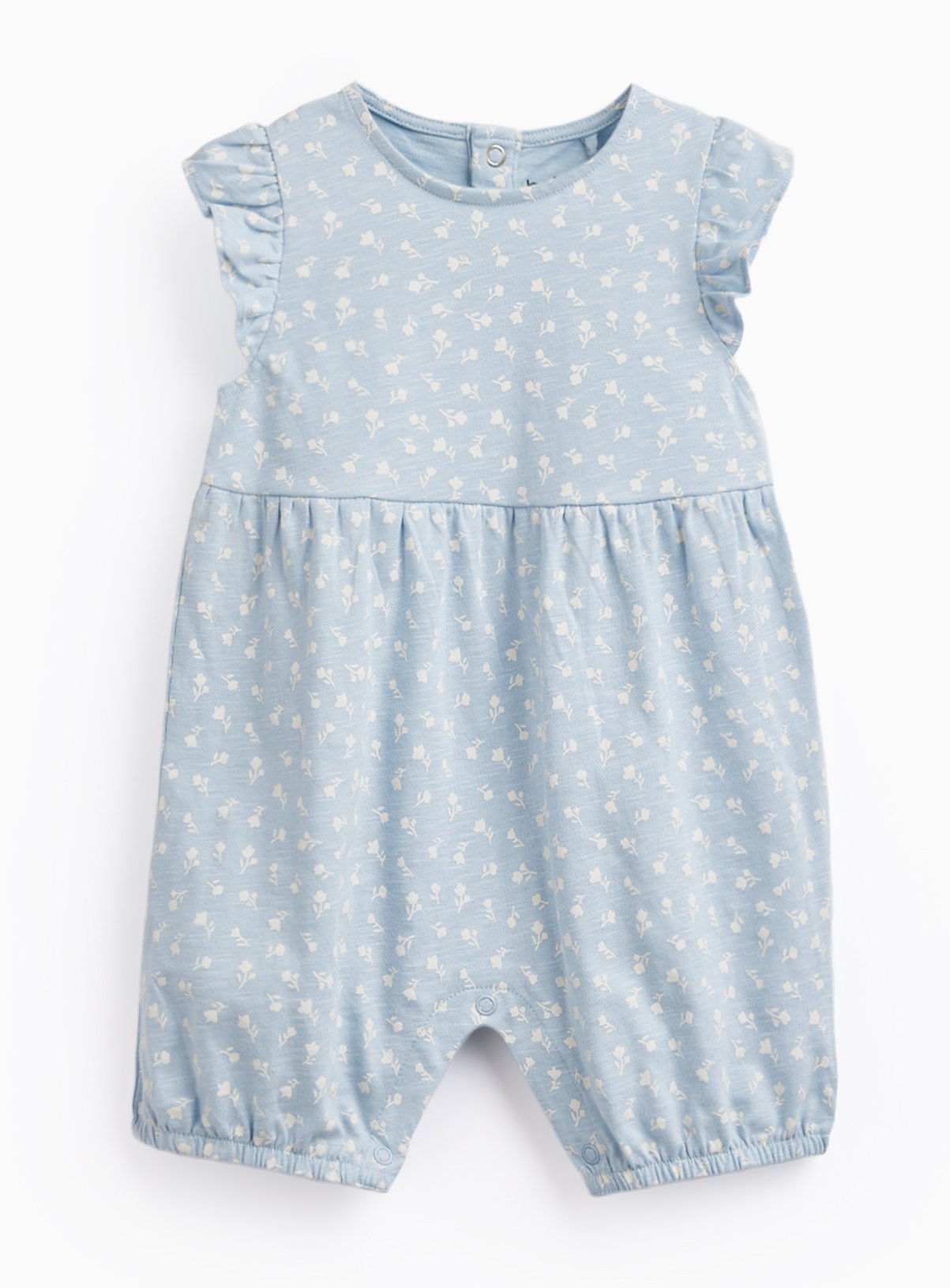 Blue Shell Print Frill Sleeve Romper 3-6 months