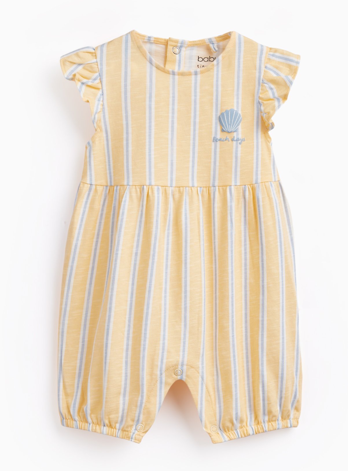 Yellow Stripe Frill Sleeve Romper 3-6 months