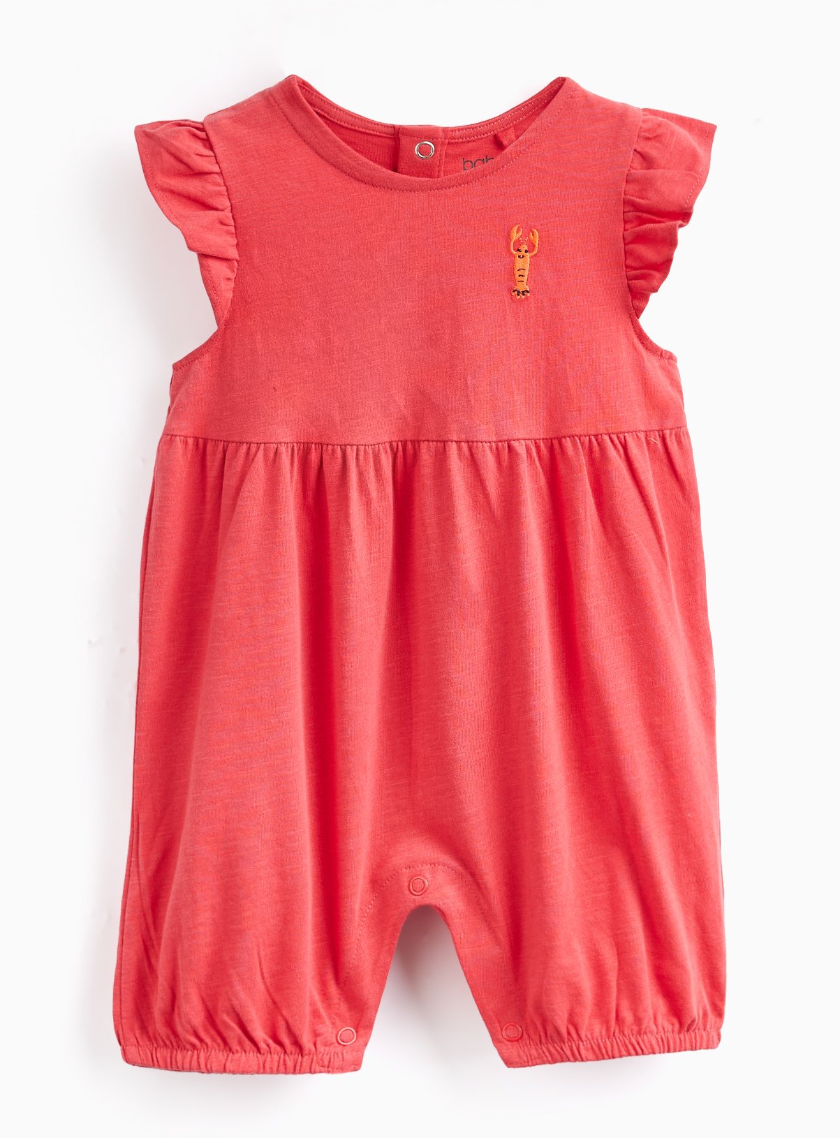Red Lobster Motif Frill Sleeve Romper 9-12 months