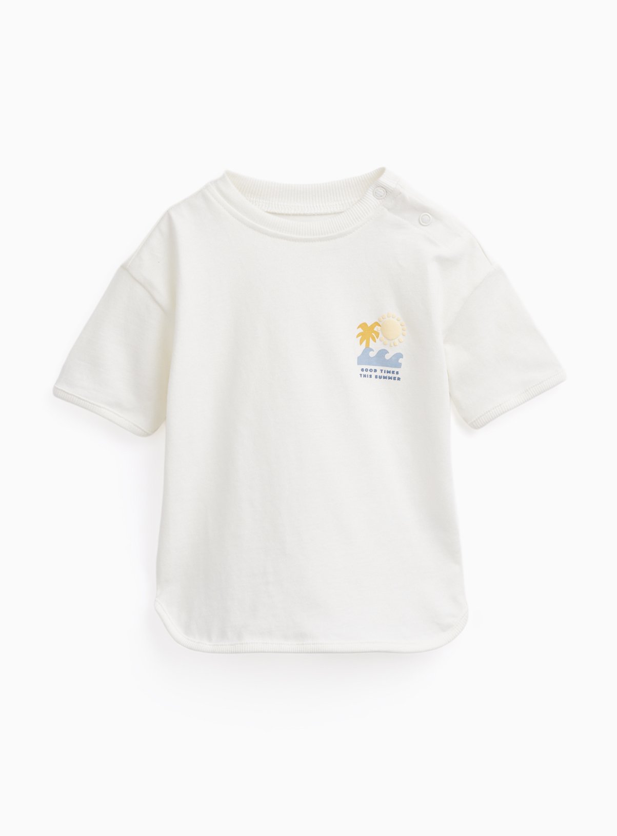 Cream Wave Graphic T-Shirt