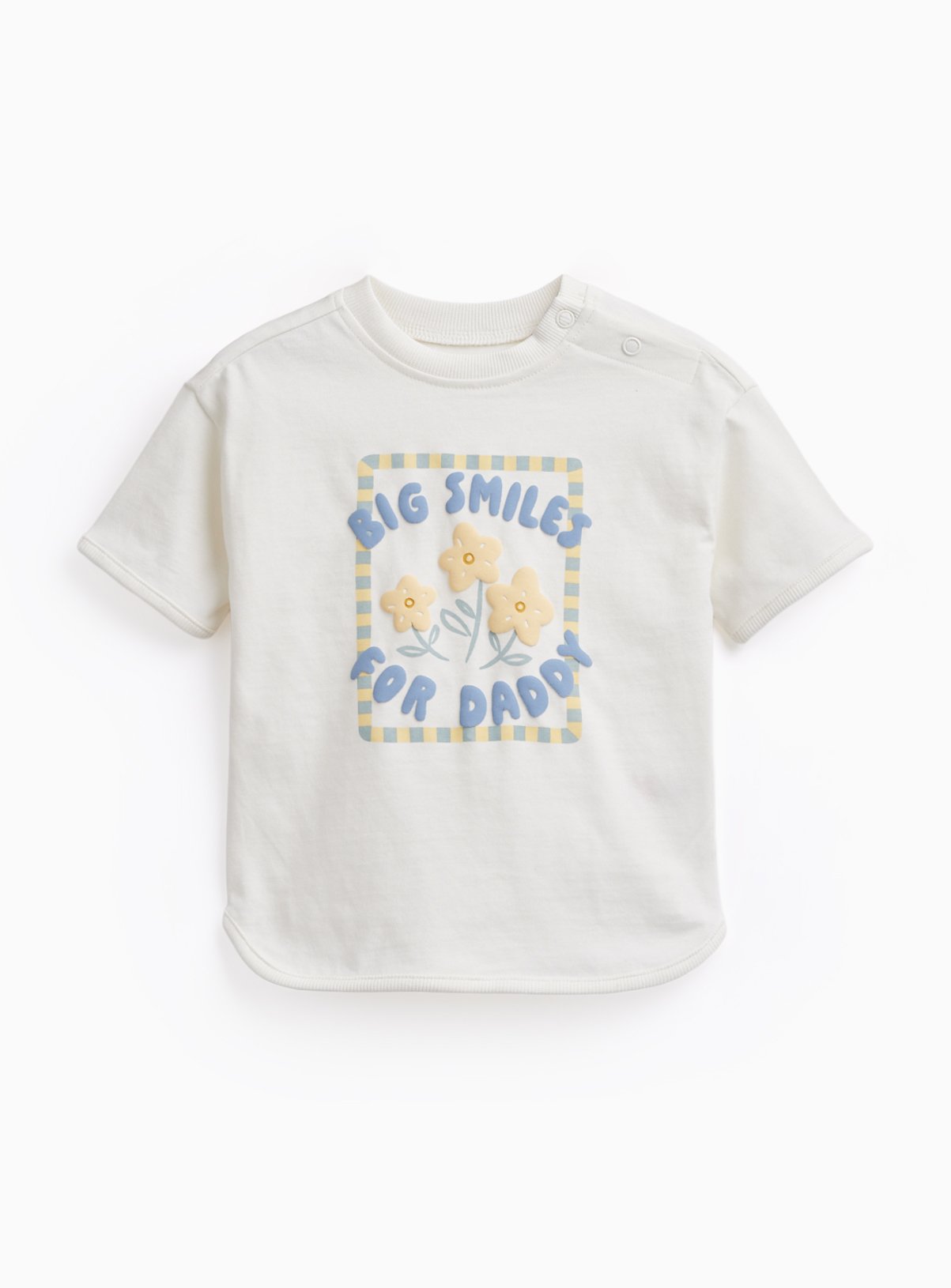 White Big Smiles For Daddy Graphic T-Shirt