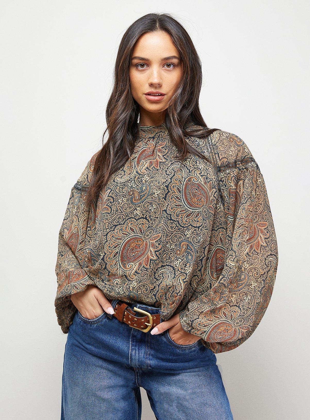 OASIS Lace Panel Boho Top 12