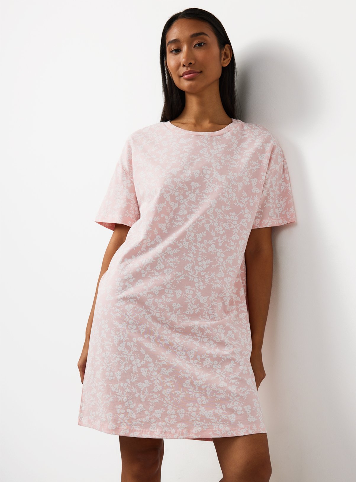 Pink Floral Print Sleep Tee 