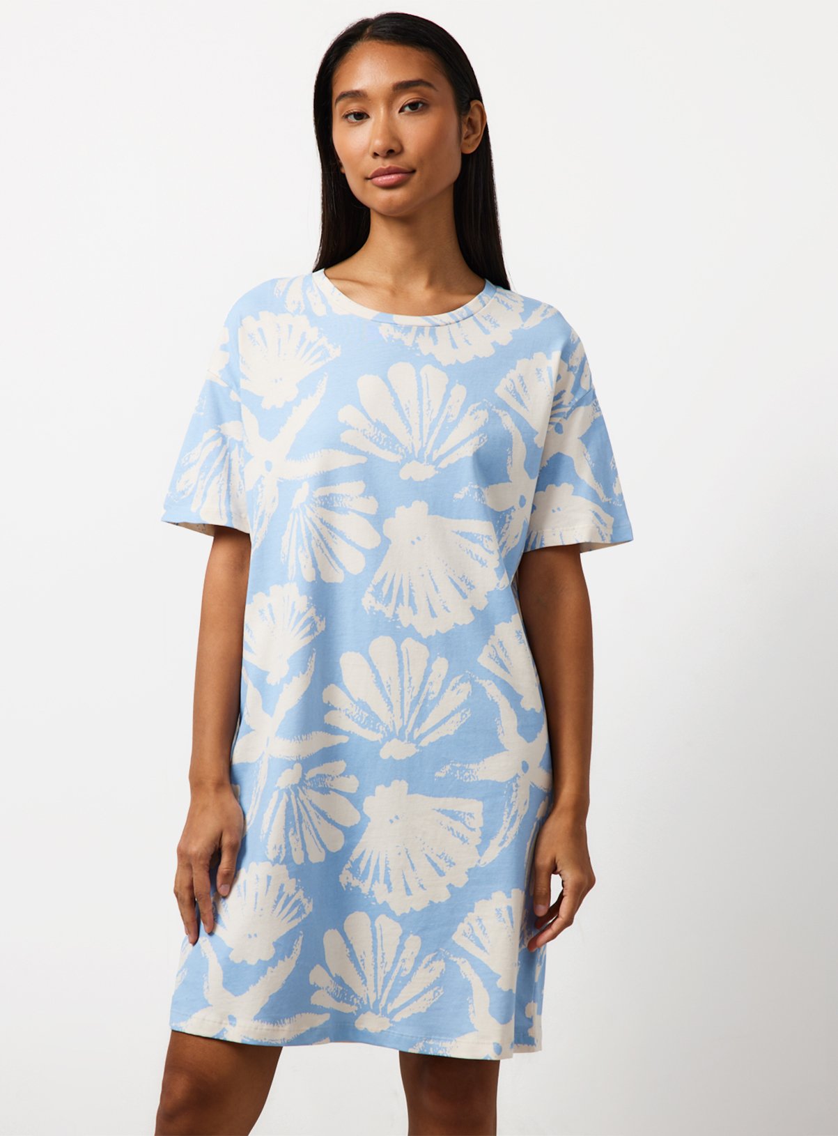 Blue Seashell Print Sleep Tee 