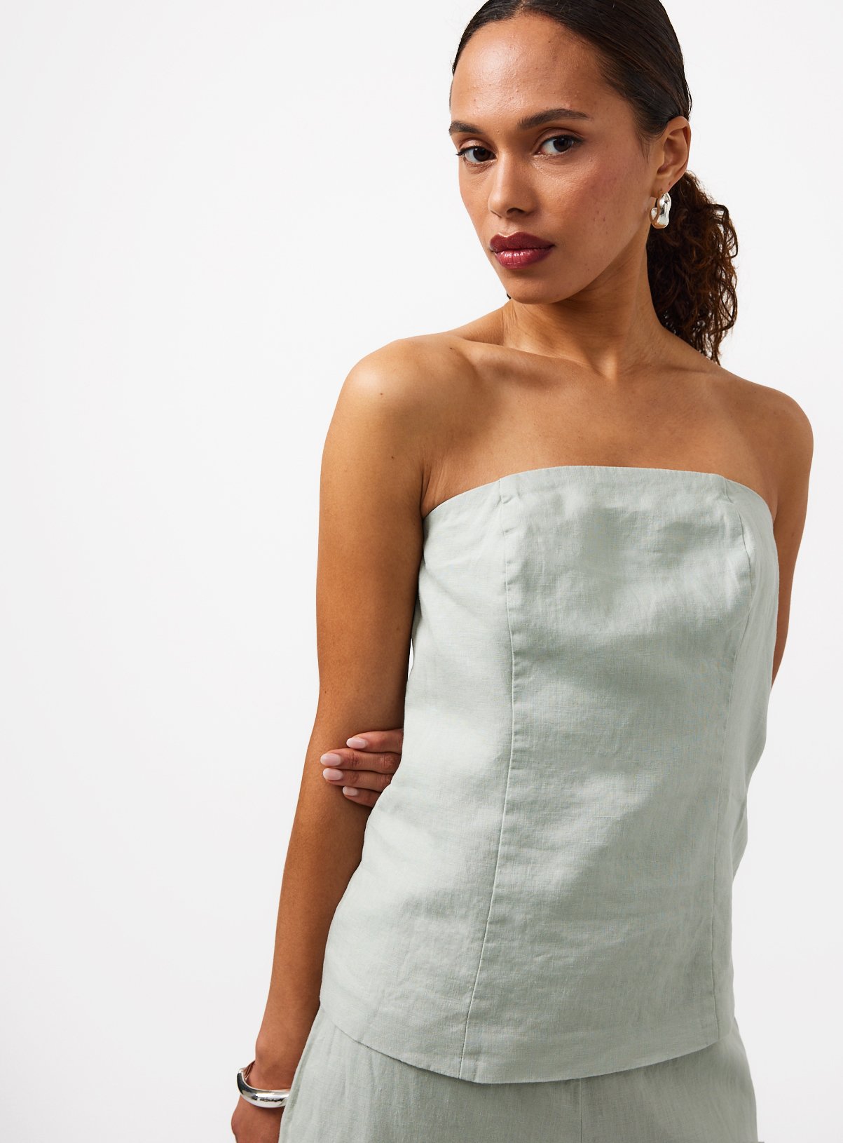 Green Linen Bandeau Top 20