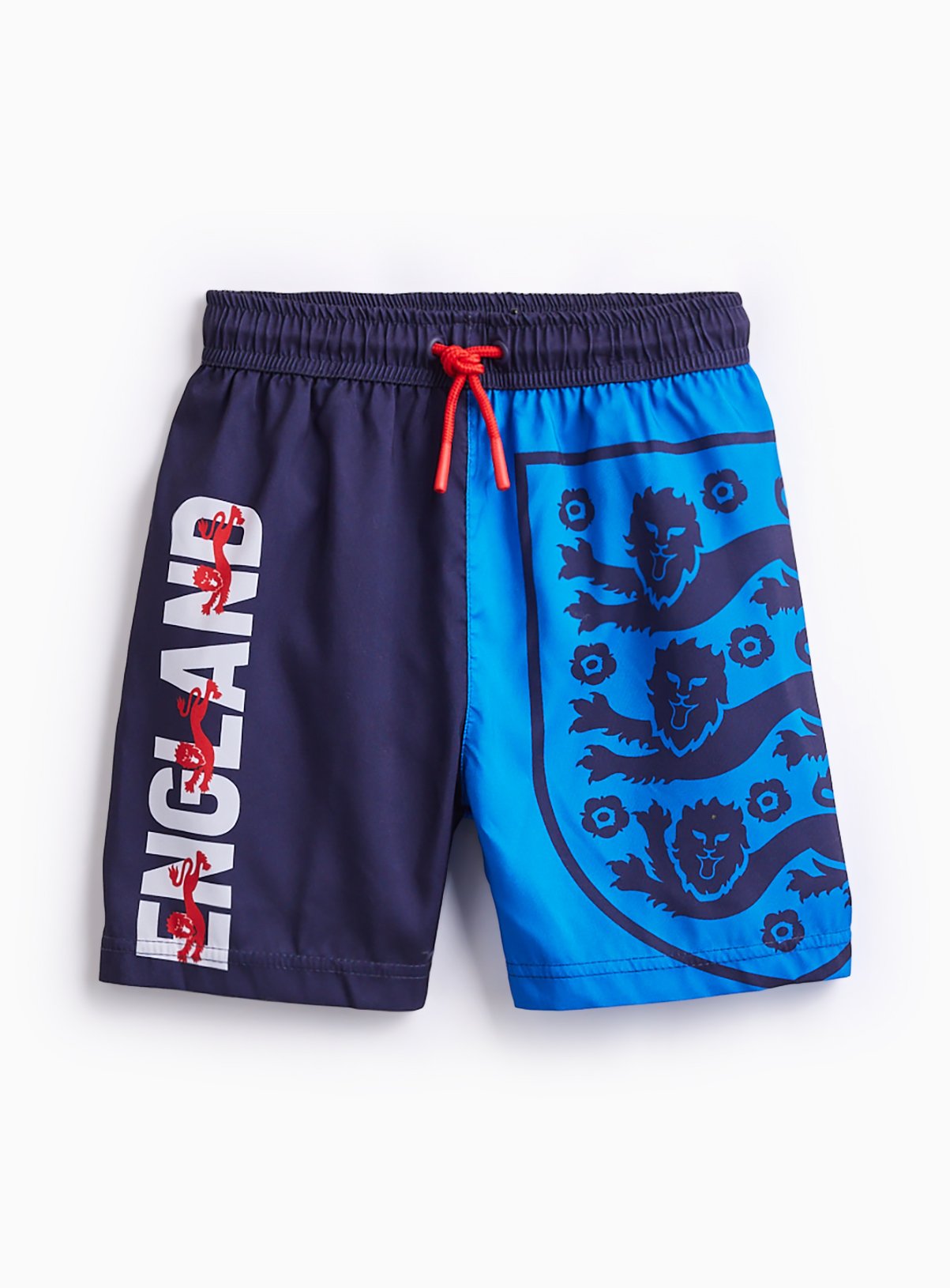 Mini Me Navy England Print Swim Shorts 6-7 years