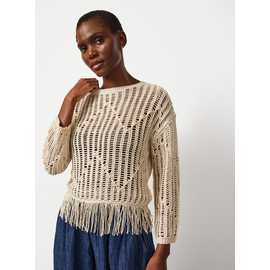 Stone Fringe Hem Knitted Jumper