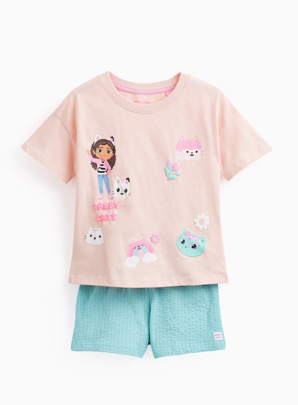 Pink Gabby's Dollhouse Print T-Shirt & Shorts Set 