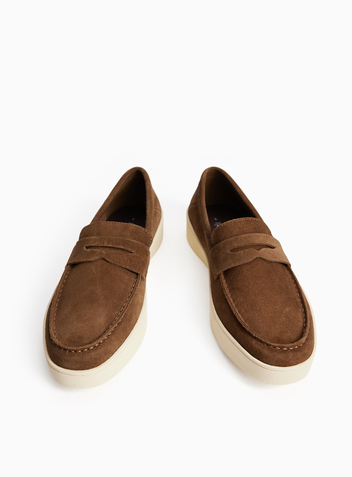 Tan Suede Slip On Loafers