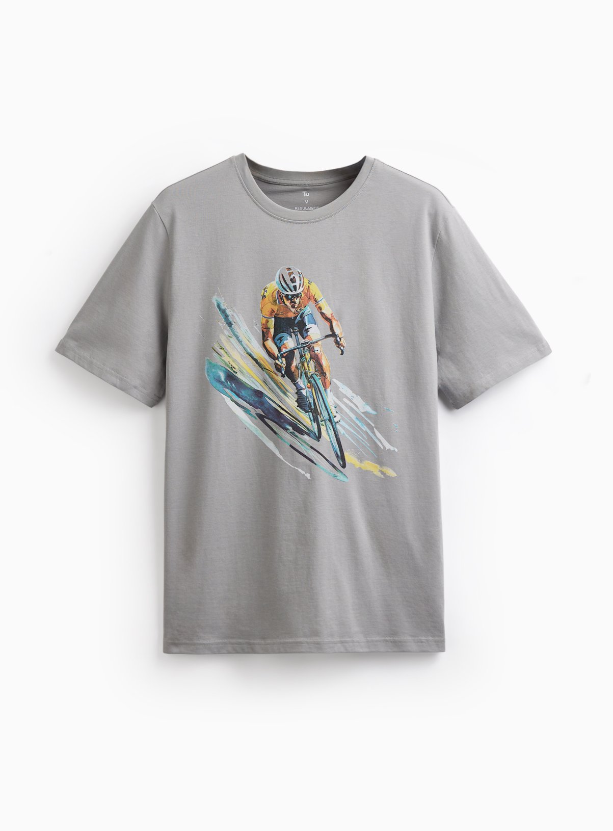 Grey Cycling Graphic T-Shirt 