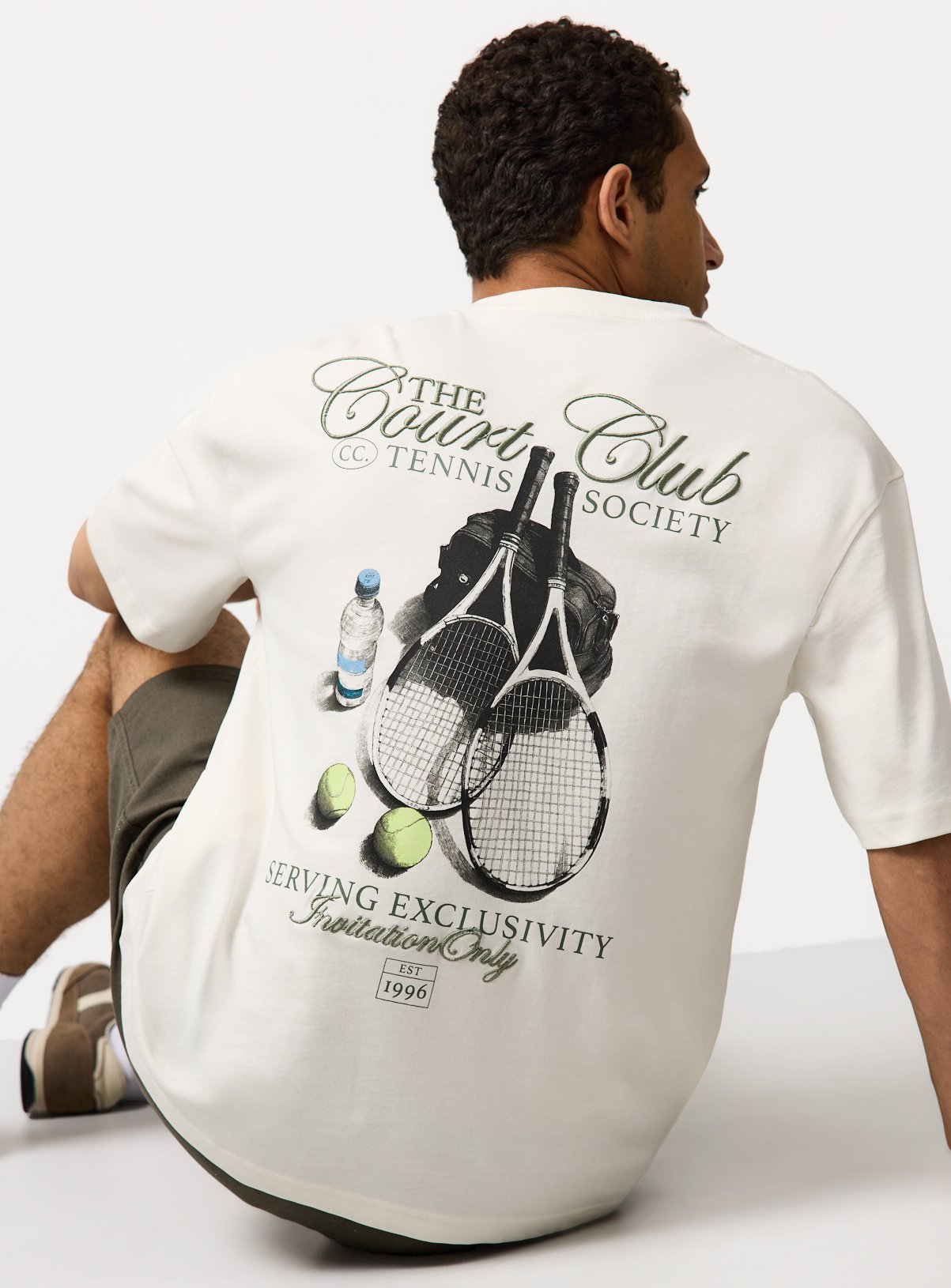Neutral Court Club Graphic Relaxed Fit T-Shirt S