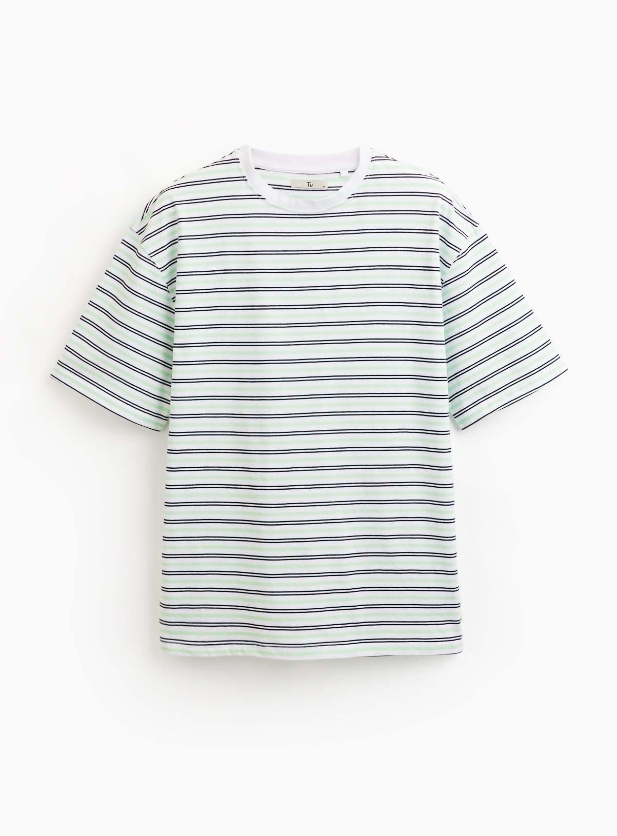White Stripe Print Relaxed Fit T-Shirt XXXL