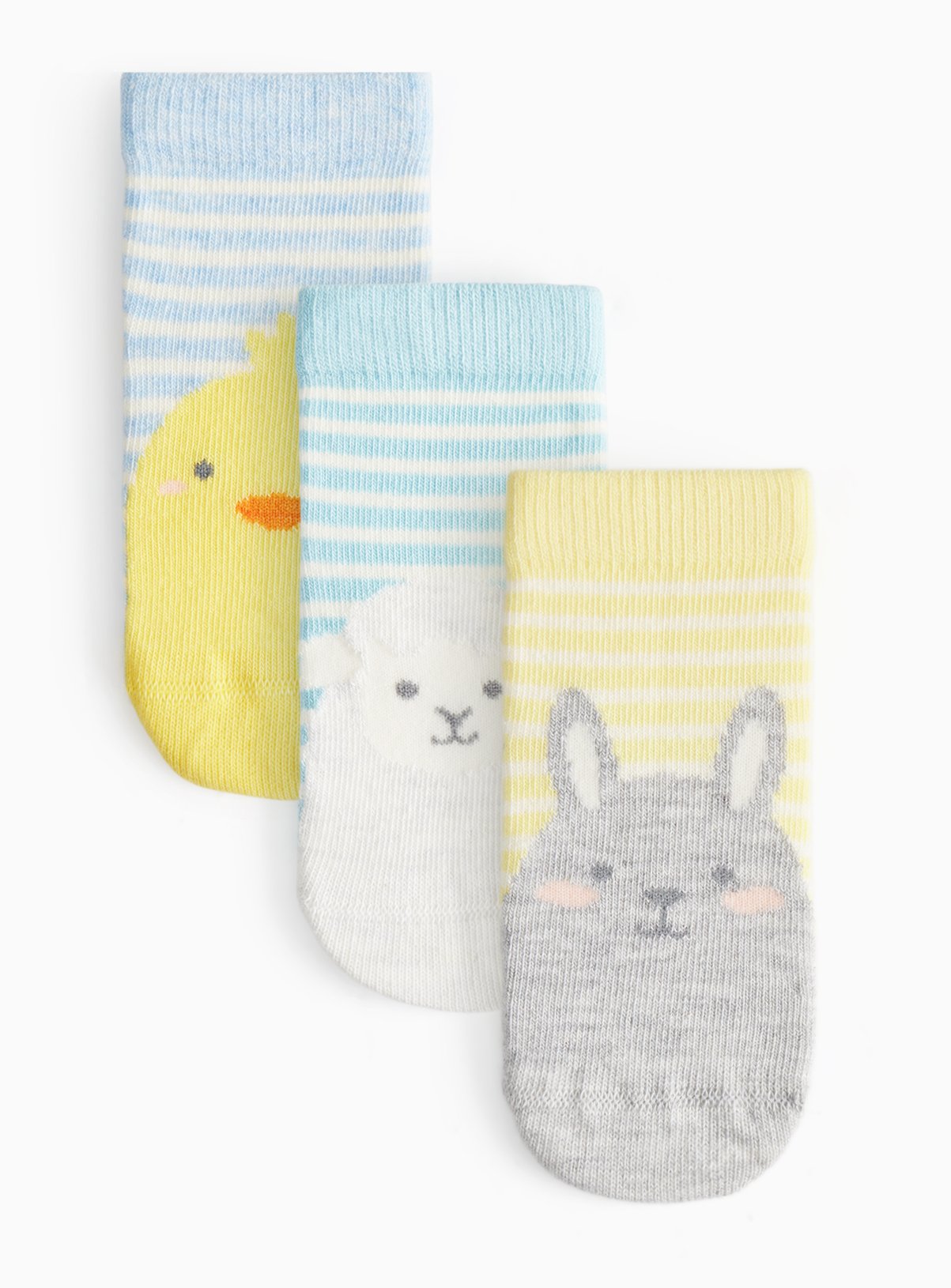 Easter Print Stripe Ankle Socks 3 Pack 