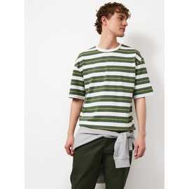 Stripe Print Relaxed Fit T-Shirt