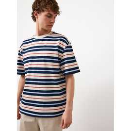 Stripe Print Relaxed Fit T-Shirt